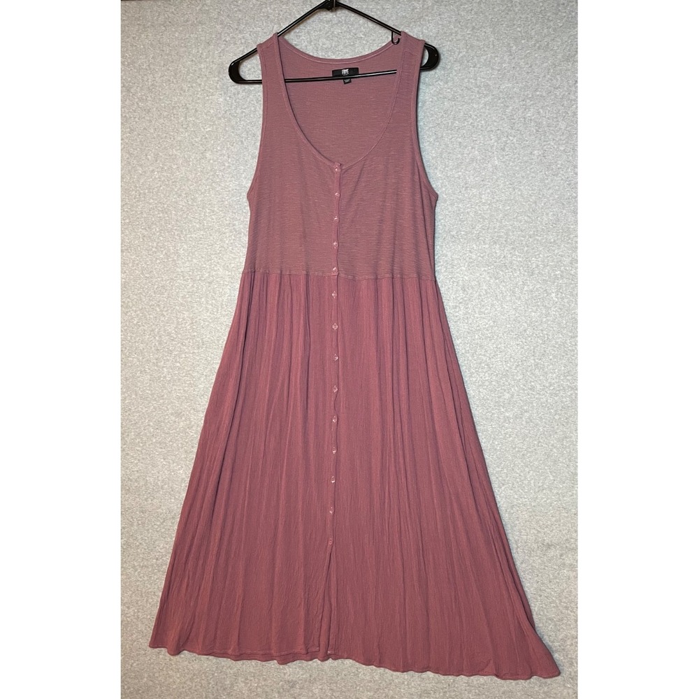 Frye Maxi Dress‎ XL Dusty Pink Mauve Button Up Sleeveless Pockets Tank Comfort